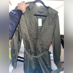 Banana republic green tie waist dress